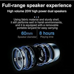 T&G TG117 Bluetooth Wireless Waterproof Portable USB/TF/FM Radio Speaker Red/Blu
