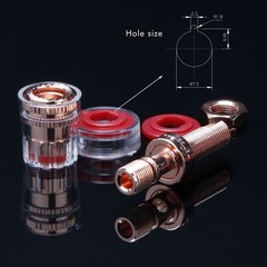 4PC Audiophile Pure Copper Binding Post Speaker Amplifier Female Banana Terminal