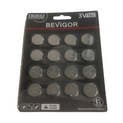 BEVIGOR CR2032 3V Lithium Coin Batteries 16 Pack – AirTag, Key Fob, Remote Watch