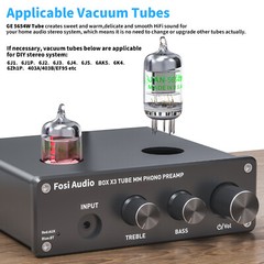 Fosi Audio BOX X3 MM Turntable Amp Bluetooth 5.0 Hi-Fi Tube Phono Preamplifier