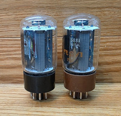 2- RCA 5881 6L6 Vacuum Tubes Tested Gray Plate