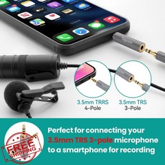Togconn 3.5mm TRS to TRRS 2 Pack Adapter Male/Female