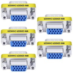 5 PCS VGA Female To Female Adapter DB15 HD15 Pin Connector Coupler PC Mac