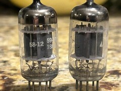 VINTAGE PAIR GE 5814A AMP TUBES FIVE STAR