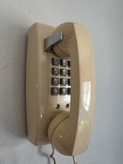 Vintage Western Electric 2554 Wall-Mounted Corded Line-Powered Analog Telephone