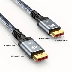 Capshi 8K 4K DisplayPort Cable 1.4 VESA Certified DP Cord 6.6ft 8K@60Hz 4K@144Hz