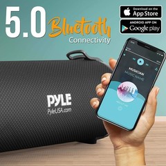 Pyle Wireless Portable Bluetooth Boombox Speaker Rechargeable Loud Stereo System