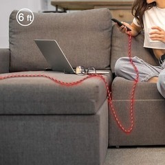 3 Pack 6FT LED Fast Charge Cable 8 Pin USB Cord for Apple iPhone 8 X XR 11 12 13