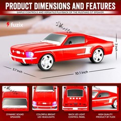 Blue WS-1967 Car Bluetooth Portable Speaker with LED AUX USB FM Rechargeable