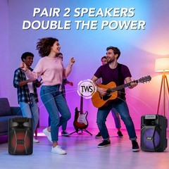 8″BT Bluetooth Wireless Speaker Colorful LED Portable Sound System Party Holiday