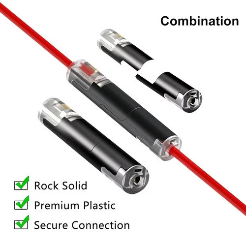 50pc 2-Way Quick Wire Connectors Waterproof Locking Buckle 18-22AWG Solderless*