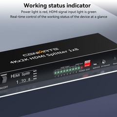 4K 1×8 HDMI Splitter 1 in 8 Out, 8 Port HDMI Splitter Support 4Kx2K@30Hz Dupl…