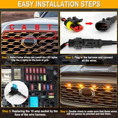 4pcs Raptor Style Smoked Amber Grille Light LED DRL For Toyota Tacoma TRD 20-23