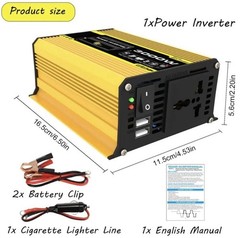 USB Car-Inverter Dual Car Voltage Transformer 3000W DC 12V To AC 110/220V