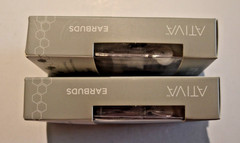ATIVA Earbuds Braided Cable with 3.5 Plug Lot of 2 New