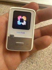 SanDisk Sansa Clip Zip WHITE (4 GB) Digital Media Player needs battery. CLEAN