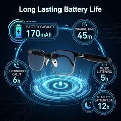 MNVOEQ AI Smart Wireless Bluetooth Translation Glasses for Men/Women with Spe…