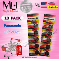 1-2-5-10 Fresh PANASONIC CR2025 LITHIUM COIN CELL Battery Exp 2033+ Free Shipp