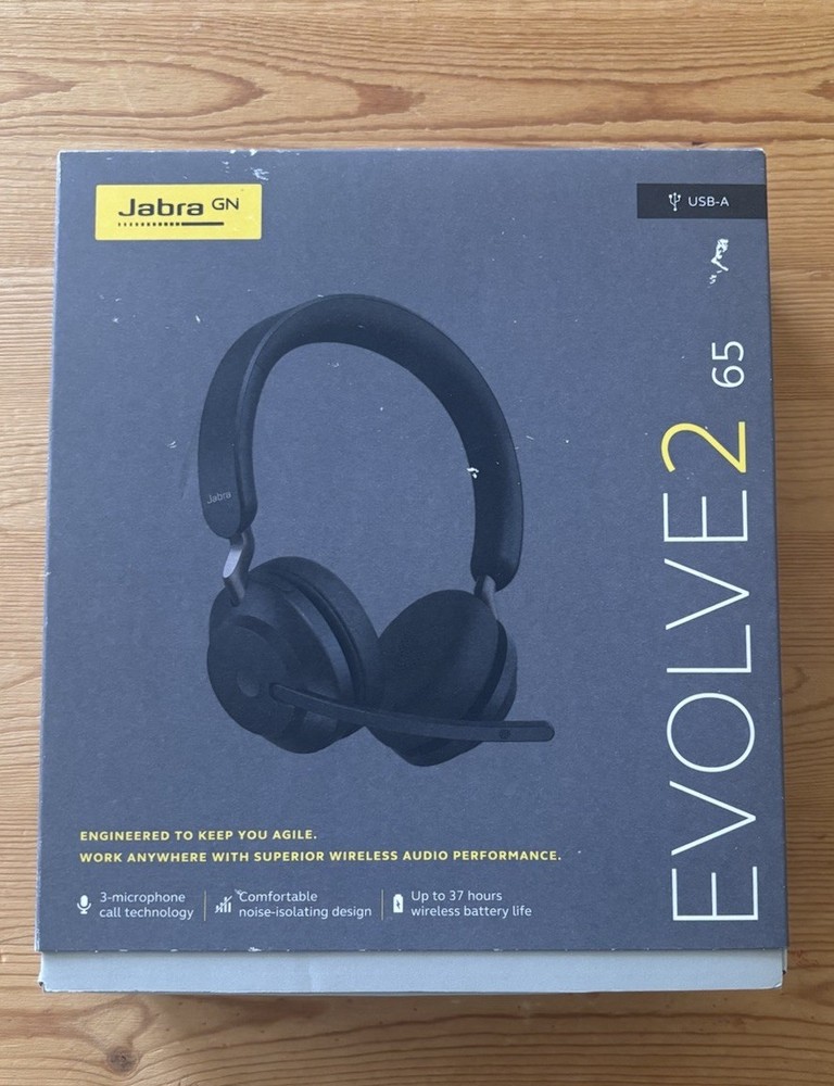 Brand New Jabra Evolve2 UC 65 Wireless Headset Black In Box