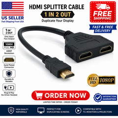 4K HDMI Cable Splitter Adapter 2.0 Converter 1 In 2 Out 1 Male to 2 Female lot