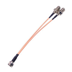 RG316 Splitter Coax Cable Splitter 3 Way F Male to 2 F Female Adapter 6In NEW