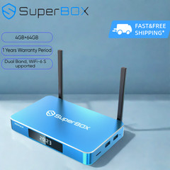 SuperBox S6 Max TV Streaming Box U-HD all featured content No annual fee-free