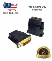 DVI-D Male 24+1 pin to HDMI Female 19-pin HD HDTV PC Monitor Display Adapter #13