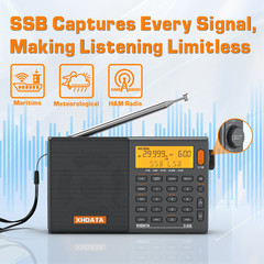 XHDATA D-808 Professional Portable Radio | FM Stereo/SW/MW/LW/Air Band Receiver