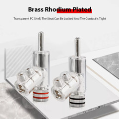 8PCS Hi-End Rhodium / Gold Plated Lock Banana Plug Audio Speaker Cable Connector
