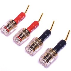 4ppk CESS-162 Pin Banana Plug to 4mm Female Banana Jack/Speaker Wire, Screw-Type