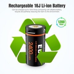 4x EBL RCR123 CR123A CR123 Batteries 3V Lithium Li-ion USB Rechargeable w/Cable