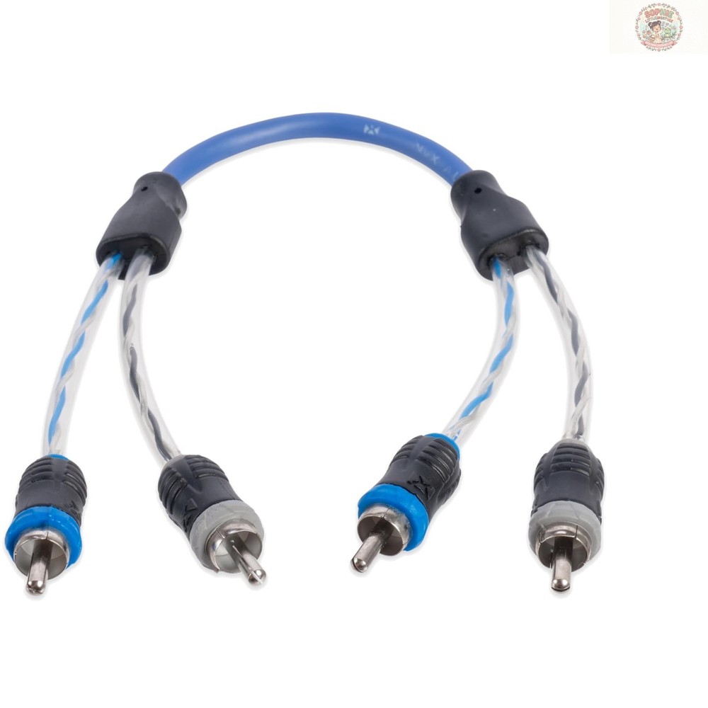 High-Fidelity 1.64ft Twisted Pair RCA Cable with Split-tip Silver-Plated Ends