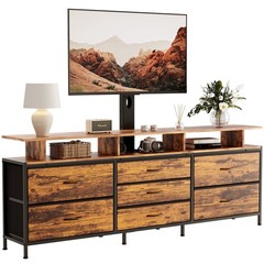 GUNAITO TS-HD049RB-SL TV Stand with Adjustable Mount for TVs up to 75 in, Rustic