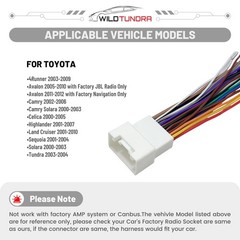 20 Pin Radio Wiring Harness for Toyota 2000-2006 4Runner Avalon Camry with JB…