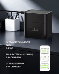 8 Pack AAA 1512mWh 1.5V Rechargeable Lithium Batteries With Fast Charger Box