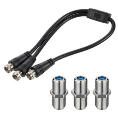 Coaxial Splitter, F-Type Rg6 Cable Splitter 3 Way Internet and TV 75Ohm Split…