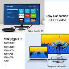 HDMI Male to VGA Female Video Cable Converter Adapter For PC Monitor 4K 3.0