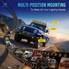 MICTUNING 5 inch 4″ LED Work Light LED Pods Spot Flood Offroad Driving Fog Lamps