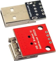 10pcs USB 2.0 Type A Male and Female Breakout Board 4 pins 2.54mm Output (5pcs M