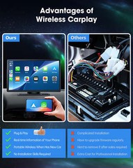 9″ Wireless Car Stereo Apple Carplay Android Auto GPS with 1080P Backup Camera