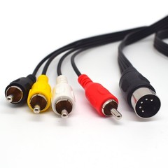 5 Pin Plug Din to 4 Male RCA Cable，RCA Male Plug to 5Pin Extension Adapter Pr…