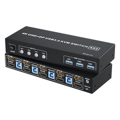 USB 3.0 HDMI Displayport KVM Switch Box 4K@60Hz USB 3.0 UHD HDMI 2.0 Monitor 4X2