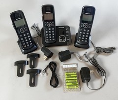 Panasonic KX-TG3833M 3-Handset Black Cordless Phone System w/Answering System