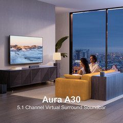 ULTIMEA Aura A30 5.1 Virtual Surround Sound Bar w/ Subwoofer & Surround Speakers