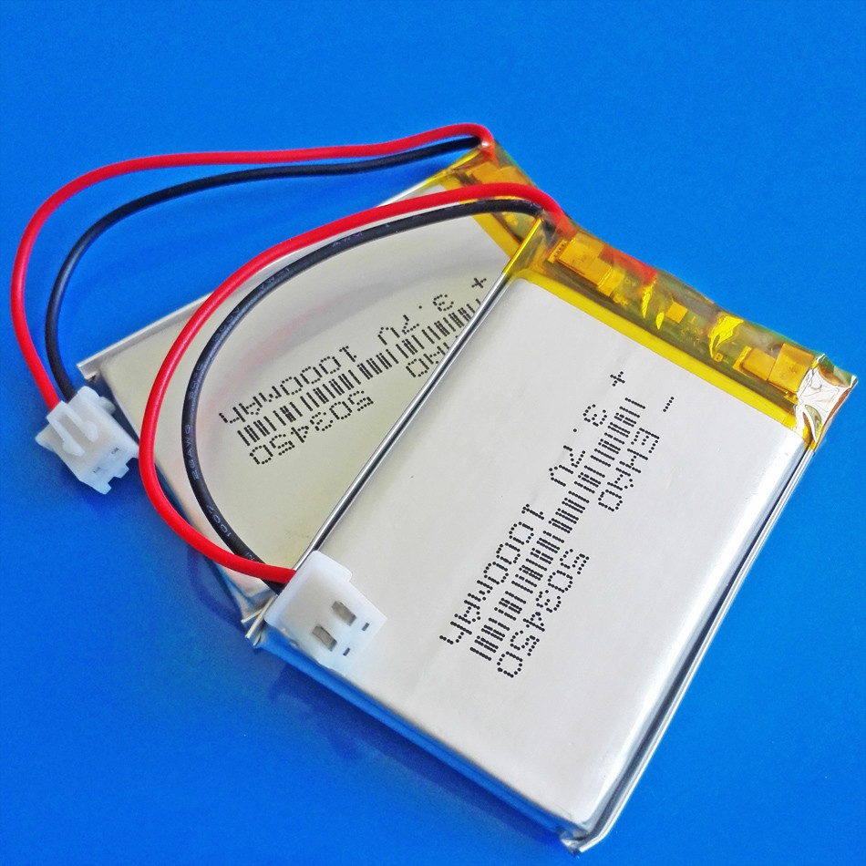 2 pcs 3.7V 1000mAh Li Po Battery Cells 503450 JST 2.5mm for Speaker MP5 Recorder