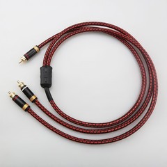 Single RCA Male to 2-RCA Male Gold-Plated Splitter Cable