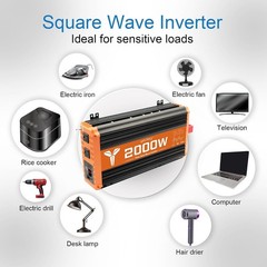 2000 watt Pure sine Wave car Inverter 24V DC to 120V AC Inverter for RV, Truck
