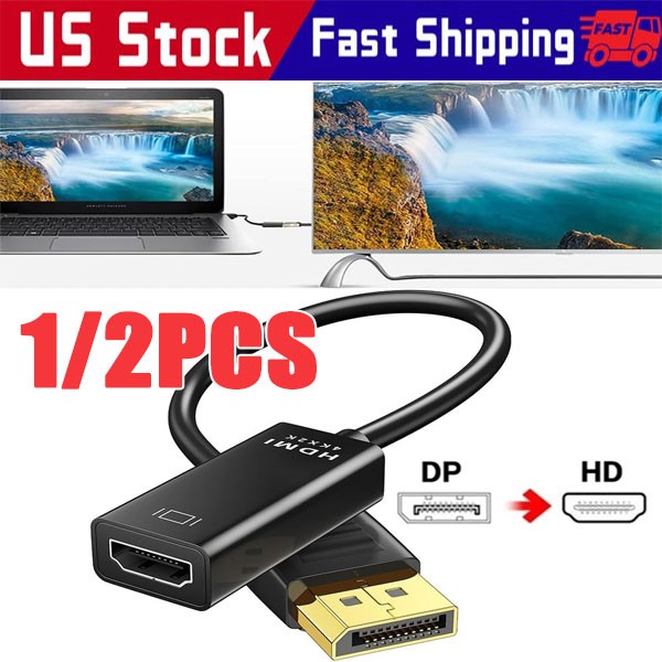 Displayport Male to HDMI Female Cable Converter Adapter for PCLaptop Desktop LOT