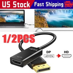 Displayport Male to HDMI Female Cable Converter Adapter for PCLaptop Desktop LOT