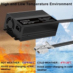 14.6V 50A LiFePO4 Battery Charger, 14.6V 50A Lithium Battery Charger for 12.8…